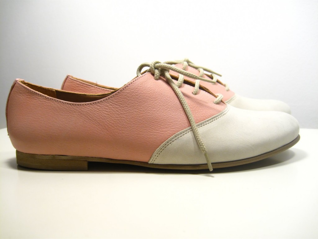 pantofi talpa joasa roze oxford