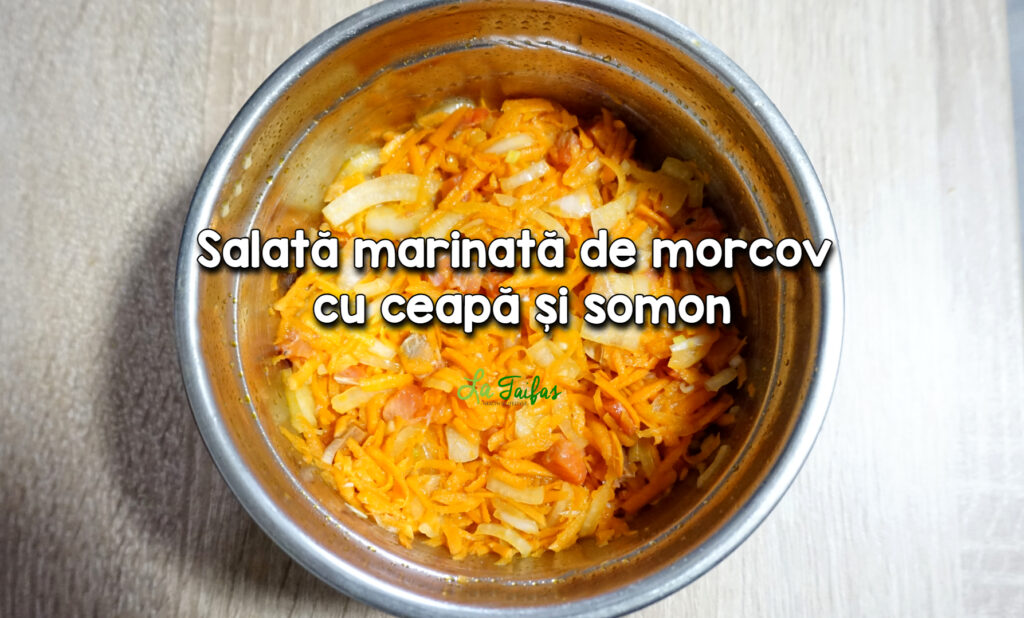 Salata marinata de morcov, ceapa si somon