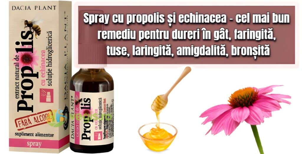 Spray cu propolis si echinacea pentru gat